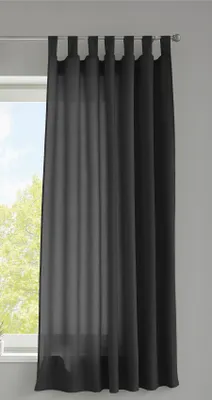 Produktbild von 1er Set Vorhang Schal Schlaufen »Berlin« HxB 175x140 cm Schwarz Blickdicht Microsatin Lichtdurchlässig Kräuselband Uni Matt, 20400N