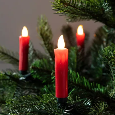 Produktbild von Lights4fun 20er LED Weihnachtsbaum Kerzen batteriebetrieben Kabellose Weihnachtsbaum Lichterkette mit Fernbedienung LED Weihnachtskerzen mit Fernbedienung