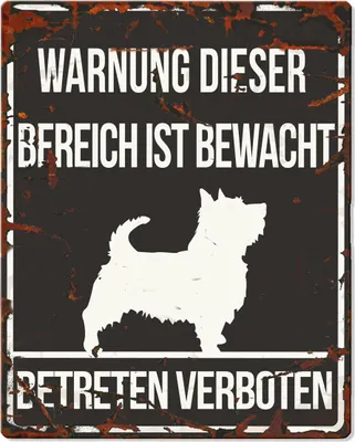 Produktbild von D&D Warnschild groß Terrier, schwarz