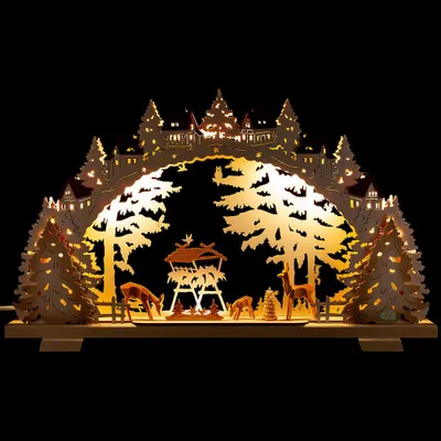 Produktbild von Schwibbogen Wildfütterung (53x31cm) von Tietze Erzgebirgsdesign