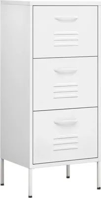 Image de vidaXL Armoire de stockage blanc 42,5x35x101,5 cm acier