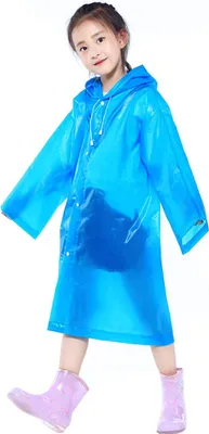 Produktbild von Kinder Regencape EVA Wasserdicht Mit Kapuze, 1 Stk, Transparenter Regenponcho Für Outdoor Aktivitäten, Ideal Für Wandern Camping Radfahren
