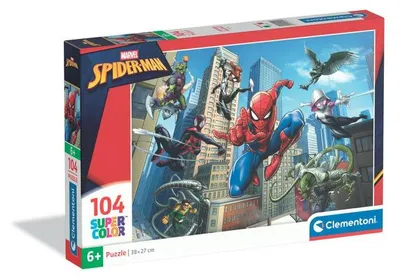 Image de Clementoni Spider-Man Puzzle Enfant 104 Pièces, Dès 6 Ans, 38x27cm