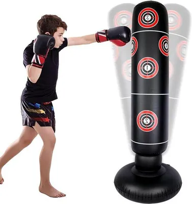 Produktbild von Famanu aufblasbare Standboxsack für Kinder und Erwachsene - Kickboxen, Karate, MMA, Taekwondo