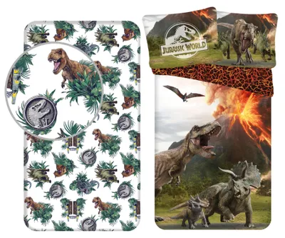 Image de Ensemble de literie Jurassic World : couette et drap-housse
