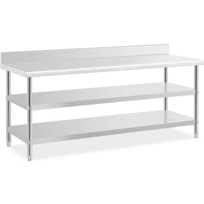 Obrázek produktu pro Expondo Royal Catering Pracovní stůl z nerezové oceli – ECO – 200 x 70 cm – 500 kg – mezipodlažní deska –