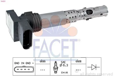 Produktbild von FACET 9.6331 Zündspule für VW POLO (9N) Fox Schrägheck (5Z1, 5Z3, 5Z4) für SKODA Fabia II Schrägheck (542) Fabia II Combi (545) für SEAT