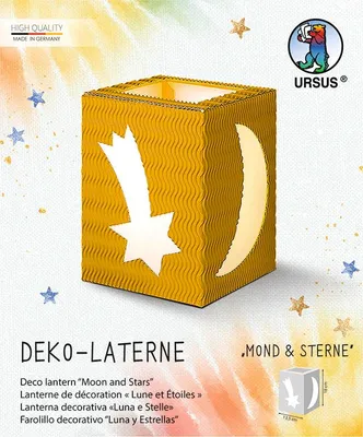Produktbild von URSUS Deko-Laterne Mond & Sterne sonnengelb