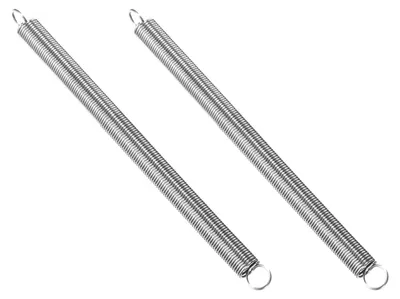Zugfedern mit Doppelhaken, 2 Stk., 304 Edelstahl, 120 mm, silber