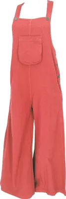 Produktbild von Latzhose mit Weiten Hosenbeinen, Ethno Style, Boho Schlaghose - Orange, Damen, Baumwolle, Größe: L