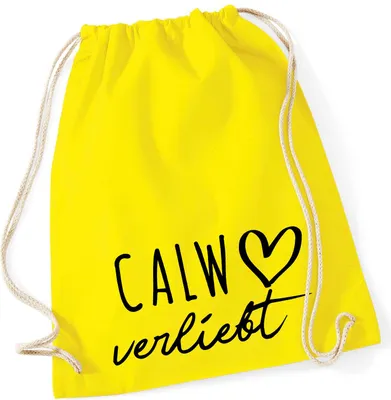 Produktbild von Huuraa Turnbeutel Calw verliebt 12 Liter Yellow Baumwolle Rucksack Geschenkidee