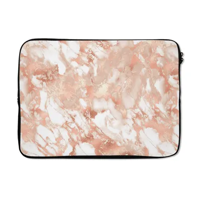 Produktbild von MuchoWow® Laptop Hülle 13 Zoll Marmor - Rosa - Weiß - Luxus Laptoptasche - Laptophülle - Sleeve - Rundumschutz