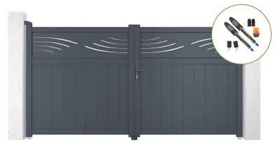 Produktbild von Flügeltor elektrisch 3m HALTI H.160cm + Drehtorantrieb TANKER B700