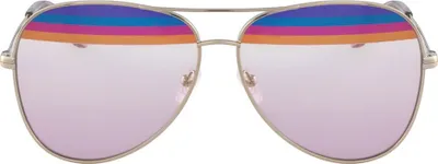 Imagen del producto de Gafas de sol para mujer de Salvatore Ferragamo, estilo aviador, fabricadas en metal, modelo SF172S