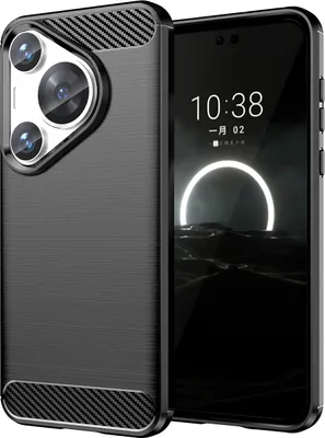 Produktbild von Hülle für Huawei Pura 70 Pro / 70 Pro+ Carbon-Faser Weich TPU Silikon Stoßfest Handyhülle Schwarz