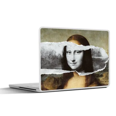 Produktbild von MuchoWow® Laptop Aufkleber Sticker Cover Mona Lisa - Da Vinci - Schwarz - Weiß 30x22 cm - Laptop-Sticker