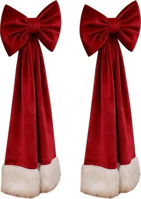 Produktbild von Weihnachtliche Stuhlschleifen aus Samt, 30 x 75 cm, burgunderrot, zum Binden, für Weihnachtsfeiern, Hochzeiten, Geburtstage, Partys und Esszimmerdekoration