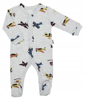 Produktbild von Nicol Jungen Baumwolle Strampler Flugzeuge Grau