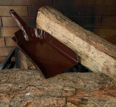 Produktbild von Metallischer Schaufel für offene Kamine und Grillen - Holzkohle Schaufel - Asch Schaufel - Emailleisen - Schwarz