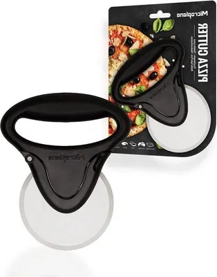 Produktbild von Famanu Pizzaschneider mit ergonomischem Griff - Edelstahl