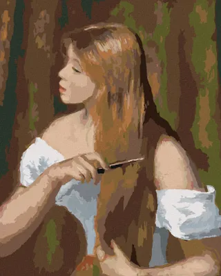Produktbild von Zuty - Malen nach Zahlen - MÄDCHEN KÄMMT IHR HAAR (PIERRE-AUGUSTE RENOIR), 40x50 cm, ohne Keilrahmen