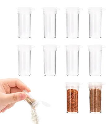Gewürzstreuer-Set, 10 Stück, Kunststoff, transparent, 4,6 cm