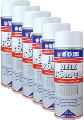 Produktbild von 6x Heizkörper Lackspray weiß seidenmatt 400ml Heizung Spraydose Spray Lack