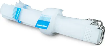 Produktbild von 10 x Klettkabelbinder 15 cm weiß - Klett / Flausch auf GLEICHER SEITE! - Metallöse Goodymax®