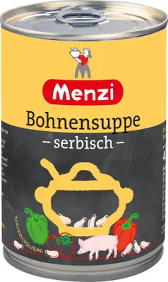 Produktbild von Menzi Serbische Bohnensuppe mit weißen Bohnen pikant gewürzt 400ml