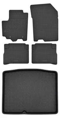 Produktbild von Gummimatten + Kofferraumwanne für Suzuki SX4 S-Cross 2013- (Schrägheck, unterer Ladeboden) – Schwarz, passgenau – Wielganizator
