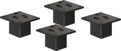 Produktbild von 4er Set sossai Aluminium Möbelfüße 60mm in Schwarz Schrankfüße Sockelfüße