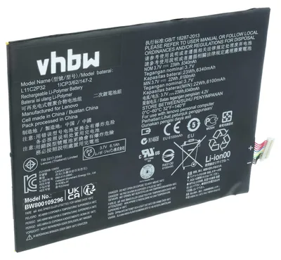 Produktbild von vhbw Akku kompatibel mit Lenovo IdeaTab S6000, S600H, S6000L-F, B6000F Notebook (6300 mAh, 3,7 V, Li-Ion)