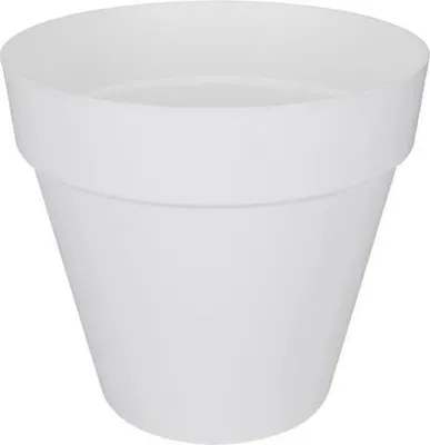 Image de Pot de fleurs rond Elho Loft Urban, Ø 38.5 x 35.3 cm, Avec roues, Réservoir d'eau intégré, Blanc