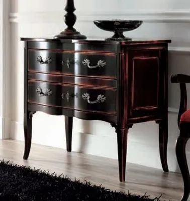 Produktbild von Casa Padrino Luxus Barock Kommode Antik Schwarz / Silber - Handgefertigte Massivholz Kommode mit 2 Schubladen - Barockstil Schlafzimmer Möbel - Barock Möbel - Luxus Qualität -  Italy
