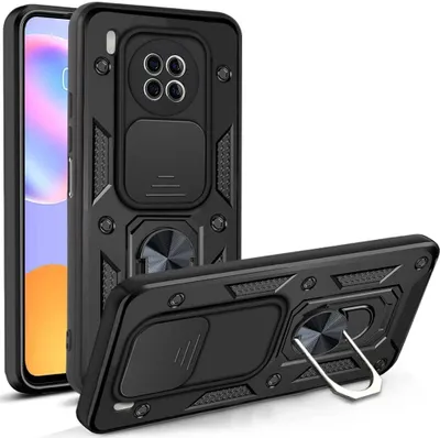 Produktbild von Huawei Y9A Hülle mit 360° Drehbarer Magnetische Ring Ständer Halter Dia Kameraschutz TPU Bumper Silikon Schutzhülle für Huawei Y9A Schwarz