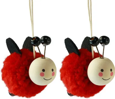 Produktbild von Marienkäfer Deko Anhänger 5,5cm, 9 Stk - Frühlings-Sommerdeko, Geschenkanhänger, 9 Stück