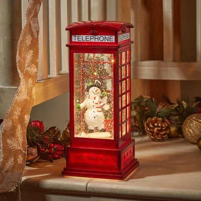 Glitter Wasser Spinner Schneemann 26 cm Auto Timer Dekoration