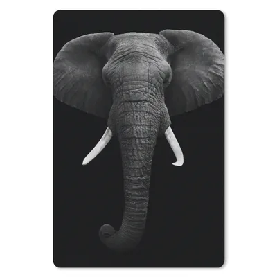 Produktbild von MuchoWow® Mauspad Mousepad Elefant - Wildtiere - Schwarz - Weiß - Porträt 18x27 cm - Mousepads - Maus Mat - Pad - Mausunterlage