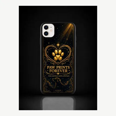 Productafbeelding van iPhone 11 hoesje, telefoonhoesje, beschermhoesje, case met een pootjesmotief – LUNØIR ©