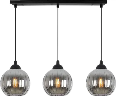 Obrázek produktu pro Costa Černá závěsná lampa – 3žárovková závěsná lampa s grafitovými koulemi E27