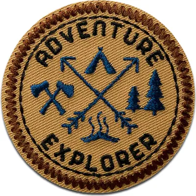 Zdjęcie produktu dla Adventure Explorer – naszywki, naklejki do naprasowania, aplikacje, naszywki, łaty, do naprasowania, rozmiar: 5,3 x 5,3 cm