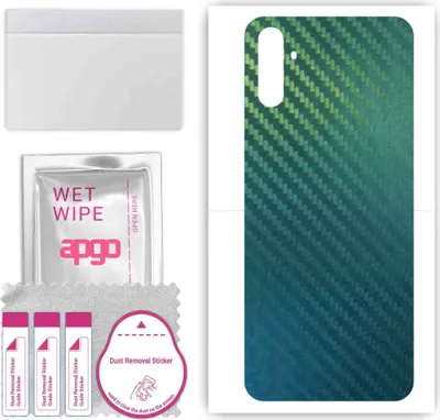 Produktbild von apgo Rückseite Schutzfolie, Skin, kompatibel mit Realme C3i, Hinten Displayschutzfolie aus Vinylfolie, kratzfest, einfache Montage - Kohlenstoff-Chamäleon CAKA1
