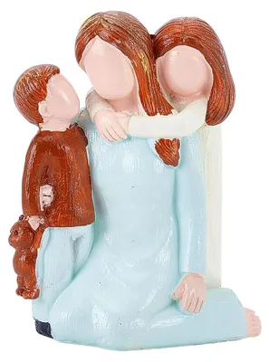 Mutter & Sohn Harz Skulptur, handbemalt, 12,7 cm, Deko