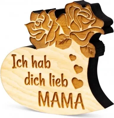 Produktbild von Zirbenherz Ich hab dich lieb Mama 9cm