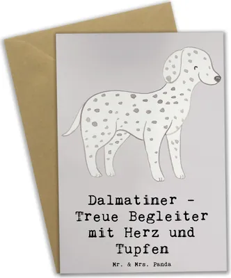 Produktbild von Mr. & Mrs. Panda jubiläumskarte Dalmatiner Herz - Grau Pastell - Geschenk, dankeskarten, Hunderassen, osterkarten, Eigenschaften, liebevolles Wesen, weihnachtskarten