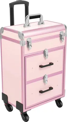 Produktbild von Rollender Schminkkoffer - Kosmetiktrolley - Abschließbar - Verstellbare Fächer - Großes Fassungsvermögen - PP-Kunststoff - 36×23×58 cm - Pink