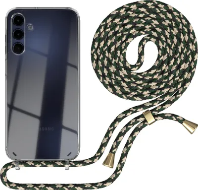 Produktbild von EAZY CASE Handykette kompatibel mit Samsung Galaxy A15, Handyhülle mit Umhängeband, Handykordel, Schutzhülle Clear, Band in Grün
