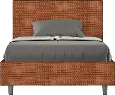 Produktbild von ITYHOME - Gepolstertes Bett mit Lattenrost 120x210 mit Stoffbezug Labirinto 4 Orange Adele
