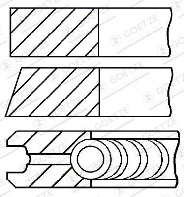 Produktbild von GOETZE ENGINE 08-306700-00 Kolbenringsatz Kolbenringe für OPEL Astra G CC (T98) Astra G Caravan (T98) Astra F CC (T92) Astra G Limousine (T98)