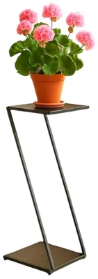 Obrázok produktu pre DanDiBo Stojan na kvety Kovový čierny štvorcový 80 cm Z-tvar 96641 Stojan na rastliny Kvetinová stolička Bočný stolík Dizajn Moderné
